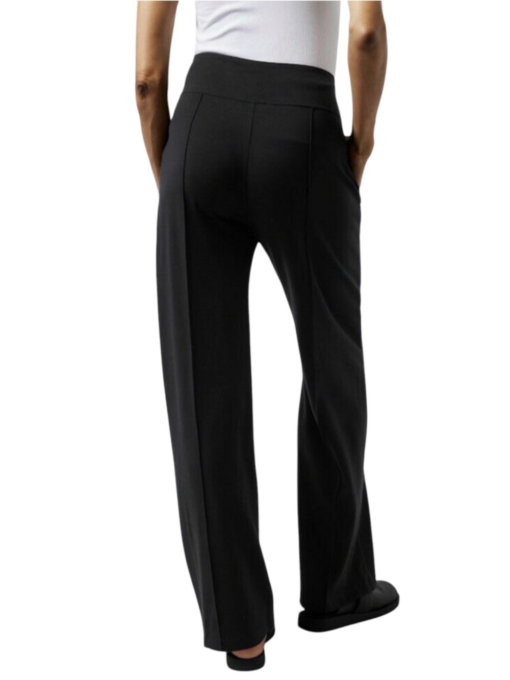 Athleta Eastbound Black Boot-Cut Ponte Pull-On Pants, size 8 - Picture 3 of 7
